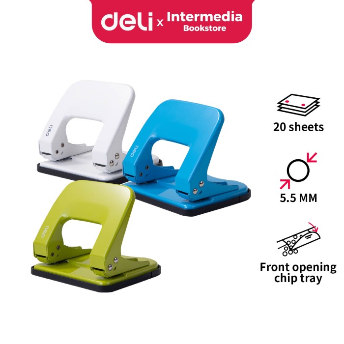Deli Punch Machine, 2 Holes, 0136 Small Assorted Colour (P-3159)