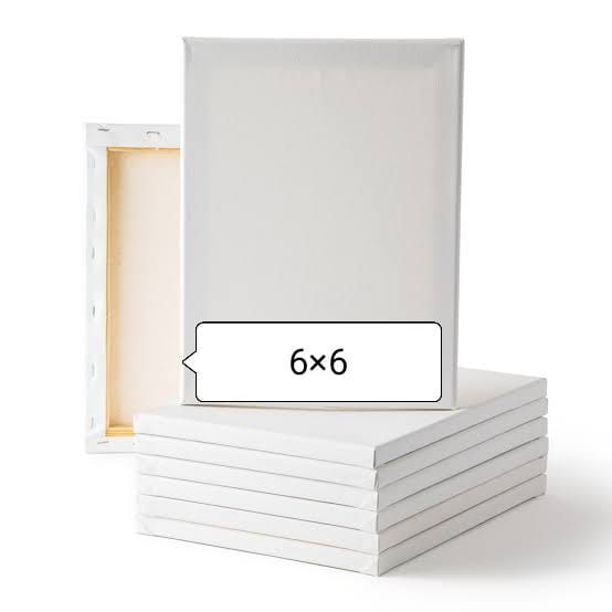 White Mini Canvas 6x6 inch - 1Pcs (P-3139)