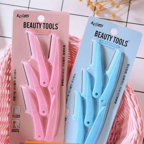 Keli Beauty Tools Eyebrow Razor 4pcs - Random Colour (P-2351)