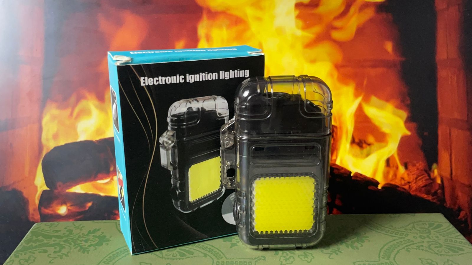 Waterproof Dual Arc Plasma Lighter - Outdoor Camping Lighter for Men Women With Led Light, 3 Lighting Modes COB Lamp, Type-C Rechargeable Electric Windproof E Lighter (Black) (P-2116)