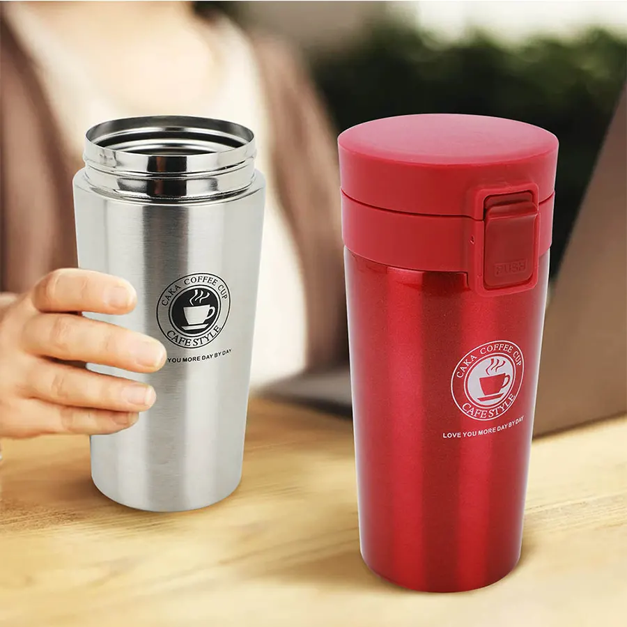 Double-Layer Food-Grade Stainless Steel Thermos Vacuum Insulation Coffee Cup/Mug-Red (P-652)