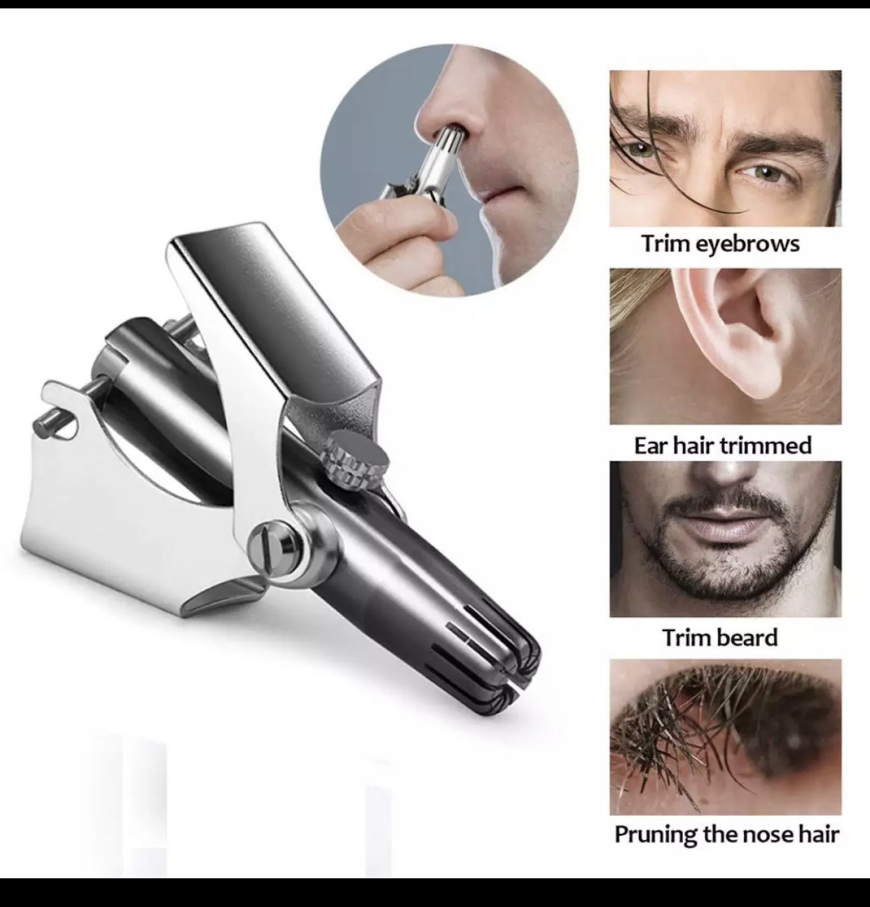 Men's Nose Hair Trimmer Stainless Steel Manual Trimmer Suitable For Nose Hair Razor Washable Portable Nose Hair Trimmer (P-2498)