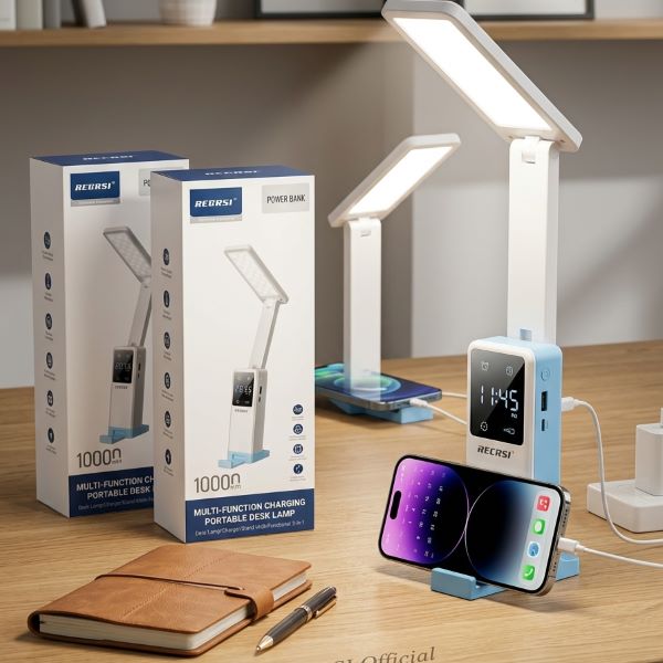 RECRSI 3-in-1 Smart Desk Lamp with 10000 mAh Power Bank (P-3573)