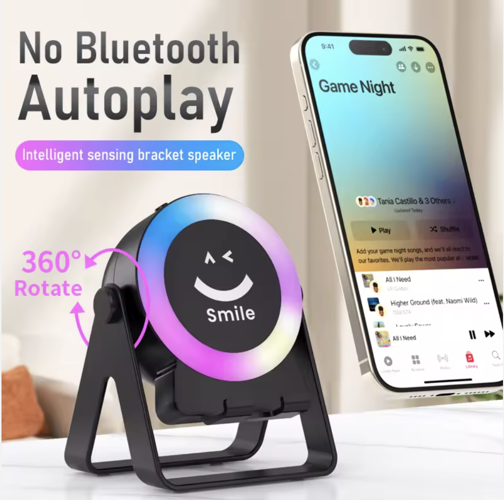 ZF18 Wireless Speakers Phone Stand 5W LED RGB Lights Sound Speaker (P-3313)