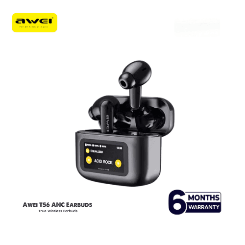 AWEI T56 ANC Earbuds With Screen Intelligent Interaction ( 6-Month Official Warranty ) (P-3117)