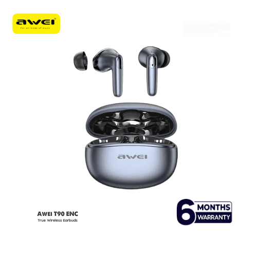 Awei T90 2 in 1 ENC Wireless Bluetooth Earbuds With Mic Noise Reduction Headphones ( 6-Month Official Warranty ) (P-3110)