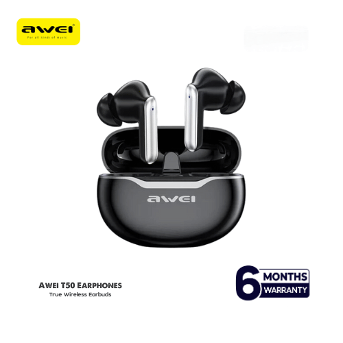 Awei T50 Wireless Headphones Bluetooth 5.3 Earbuds With Mic ( 6-Month Official Warranty ) (P-3107)