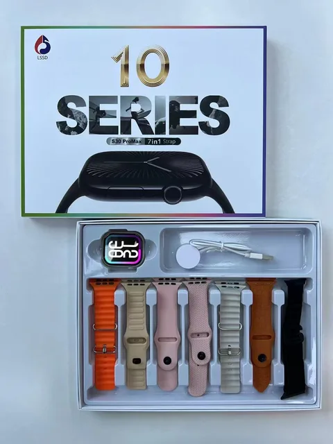 S30 Pro Max Smart Watch with 7 Straps. Series 10 Infinity Screen Bluetooth Calling Smartwatch (P-2937)