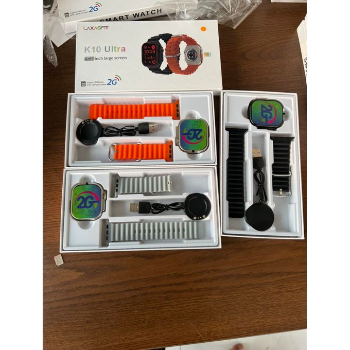 K10 Ultra Smart Watch With Sim Supported 2.1" Display, Wireless Charger And Bluetooth Connectivity Calling & Music, Fitness Tracker With 20 Different Sports Mode (P-2891)