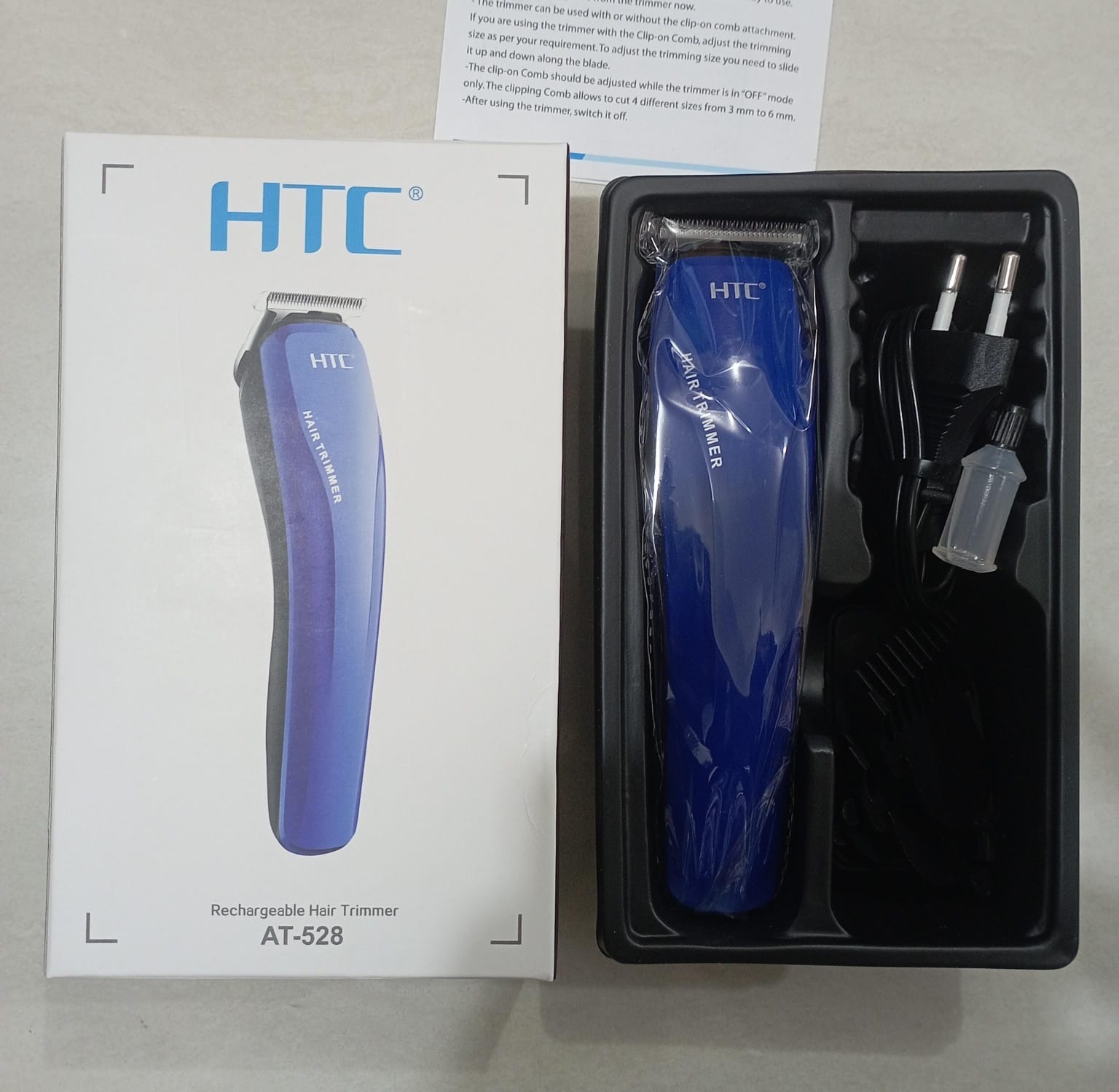 HTC AT-528 Beard Trimmer And Hair Clipper For Men - Blue (P-2685)
