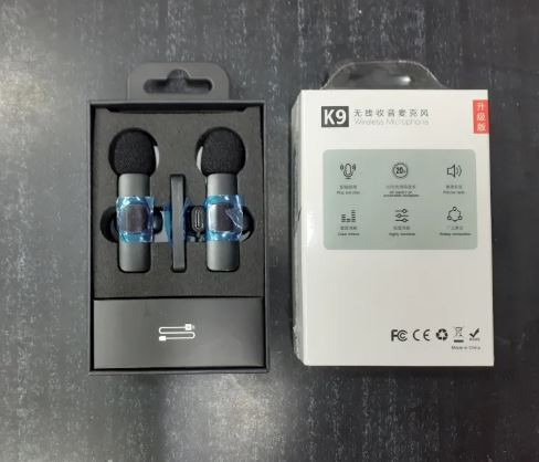 K9 Wireless Dual Microphone Professional Lapel Lavalier Microphone Remove Noise For Type C+Apple (P-1838)
