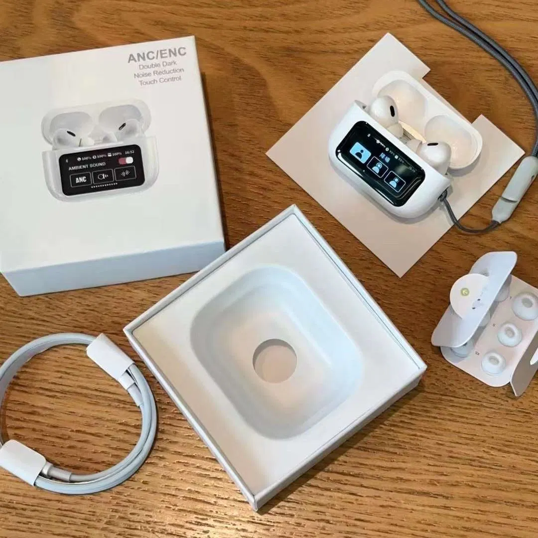 A9 Pro Airpods ANC/ENC Noise Reduction, Touch Control With LED Display White TWS (P-1817)